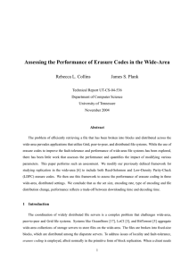 Assessing the Performance of Erasure Codes in the Wide-Area