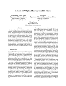 In Search of I/O-Optimal Recovery from Disk Failures