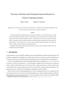 Processor Allocation and Checkpoint Interval Selection in Cluster Computing Systems