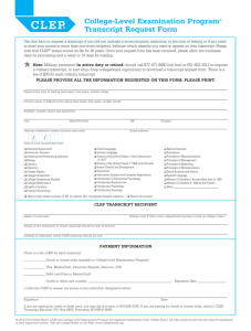 College-Level	Examination	Program  Transcript	Request	Form