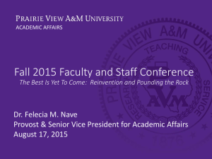 Fall 2015 Faculty and Staff Conference Dr. Felecia M. Nave
