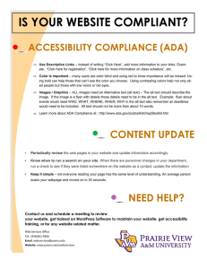 IS YOUR WEBSITE COMPLIANT? ACCESSIBILITY COMPLIANCE (ADA)