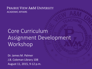Core Curriculum Assignment Development Workshop