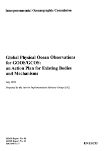 Global  Physical  Ocean Observations for  GOOWGCOS: and Mechanisms