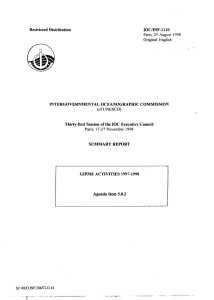 Restricted  Distribution IOC/INF-1110 Paris, 25  August  1998 Original:  English