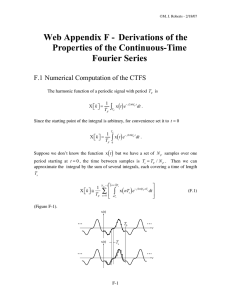 Web Appendix F -  Derivations of the Fourier Series ( )