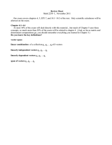 Review Sheet Math 2250−1,  November 2011