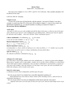 Review Sheet Math 2250-1,  November 2011