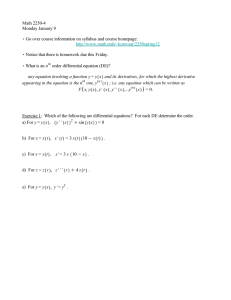 Math 2250-4 Monday January 9 ,