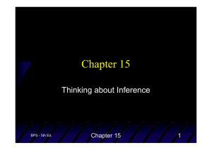 Chapter 15 Thinking about Inference 1 BPS - 5th Ed.