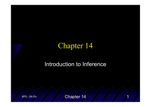 Chapter 14 Introduction to Inference 1 BPS - 5th Ed.