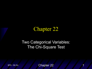Chapter 22 Two Categorical Variables: The Chi-Square Test 1