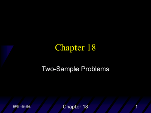 Chapter 18 Two-Sample Problems 1 BPS - 5th Ed.