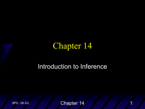 Chapter 14 Introduction to Inference 1 BPS - 5th Ed.