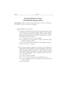 Second Midterm Exam (MATH1070 Spring 2012)