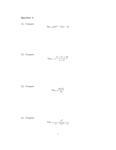 Question 1: (1). Compute − 5)(x − 3) lim