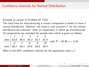 Confidence Intervals for Normal Distribution