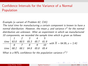 Confidence Intervals for the Variance of a Normal Population