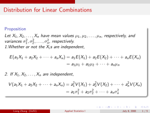 Distribution for Linear Combinations