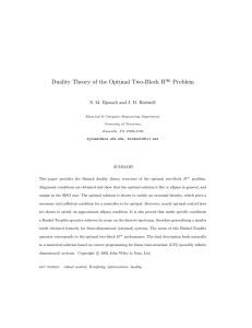 Duality Theory of the Optimal Two-Block H Problem ∞