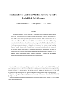 Stochastic Power Control for Wireless Networks via SDE’s: Probabilistic QoS Measures