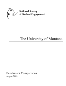 The University of Montana e U ve s y o o Benchmark Comparisons