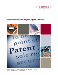Basic Information Regarding U.S. Patents
