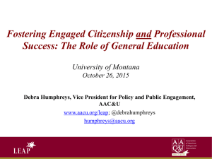 Fostering Engaged Citizenship and Professional Success: The Role of General Education