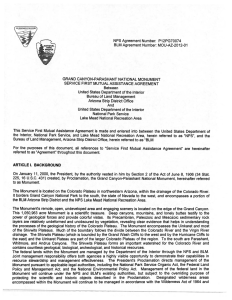 NPS Agreement Number:  P12PG70074 BLM Agreement Number: MOU-AZ-2012-01