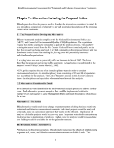 Chapter 2 - Alternatives Including the Proposed Action