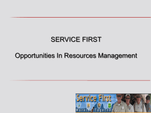 SERVICE FIRST  Opportunities In Resources Management