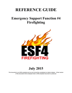 REFERENCE GUIDE  Emergency Support Function #4 Firefighting