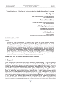 Through the Lenses of the Alumni: Enhancing Quality in the... Mediterranean Journal of Social Sciences Prof. Mupa Paul MCSER Publishing, Rome-Italy