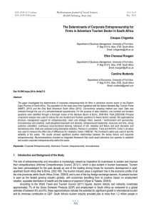 The Determinants of Corporate Entrepreneurship for Mediterranean Journal of Social Sciences