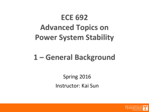 ECE 692 Advanced Topics on Power System Stability 1 – General Background