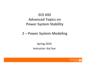 ECE 692  Advanced Topics on  Power System Stability 2 – Power System Modeling