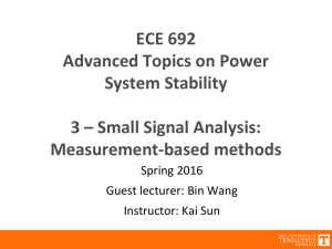 ECE 692 Advanced Topics on Power System Stability 3 – Small Signal Analysis: