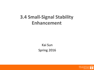 3.4 Small-Signal Stability Enhancement Kai Sun Spring 2016