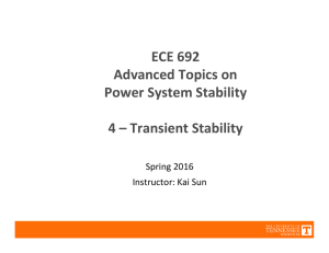 ECE 692  Advanced Topics on  Power System Stability 4 – Transient Stability