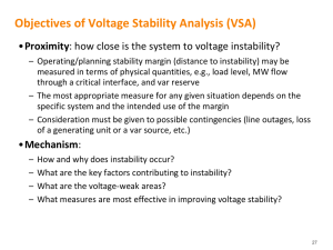 Objectives of Voltage Stability Analysis (VSA) Proximity