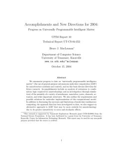 Accomplishments and New Directions for 2004: