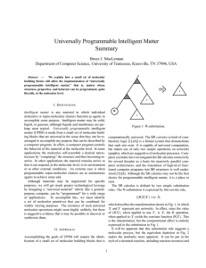 Universally Programmable Intelligent Matter Summary Bruce J. MacLennan