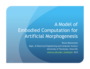 A Model of Embodied Computation for Artificial Morphogenesis