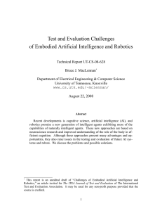 Test and Evaluation Challenges of Embodied Artificial Intelligence and Robotics