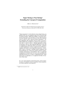 Super-Turing or Non-Turing? Extending the Concept of Computation B J. M