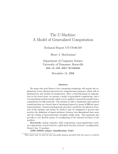 The U-Machine: A Model of Generalized Computation