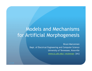 Models and Mechanisms for Artificial Morphogenesis