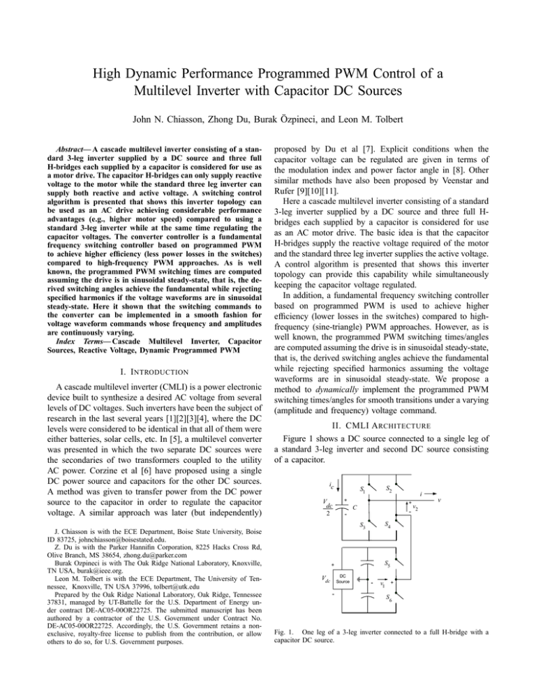 High Dynamic Performance Programmed PWM Control of a