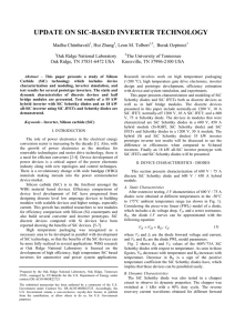 UPDATE ON SIC-BASED INVERTER TECHNOLOGY