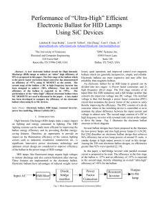 Performance of “Ultra-High” Efficient Electronic Ballast for HID Lamps Using SiC Devices